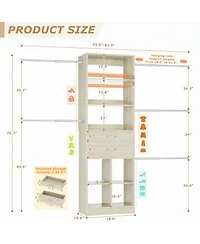 Aheaplus Small Closet Organizer with Drawers and Hanging Rods for a Child's Room