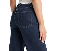 Good American Women's High-Rise Wide-Leg Ankle Jeans