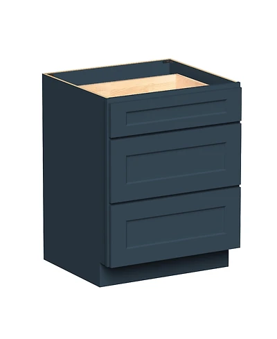 Boyel Living 27 Inch Wide 3-Drawers Base Cabinets, Ready to Assemble Kitchen Cabinet with Solid Wood Frame, Soft-Close Slides and Hinges