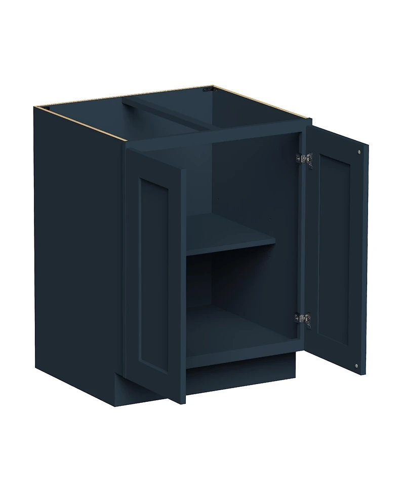 Boyel Living 27 Inch Wide Full Height Door Base Cabinet, Ready to Assemble Kitchen Cabinet with Solid Wood Frame, Soft-Close Slides and Hinges