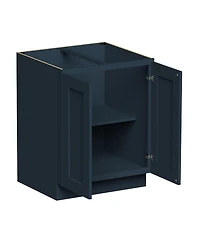 Boyel Living 27 Inch Wide Full Height Door Base Cabinet, Ready to Assemble Kitchen Cabinet with Solid Wood Frame, Soft-Close Slides and Hinges
