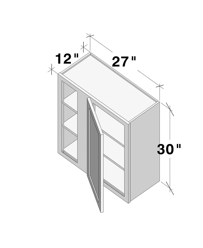 Boyel Living 30"H Standard Corner Wall Cabinets, Ready to Assemble Kitchen Cabinet with Solid Wood Frame, Soft-Close Slides and Hinge