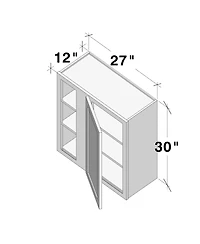 Boyel Living 30"H Standard Corner Wall Cabinets, Ready to Assemble Kitchen Cabinet with Solid Wood Frame, Soft-Close Slides and Hinge