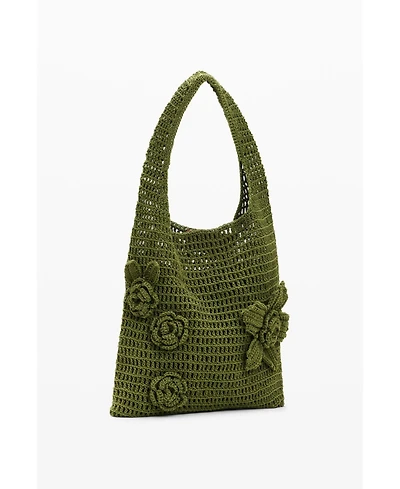 Desigual Women's Crochet Bag with Flowers