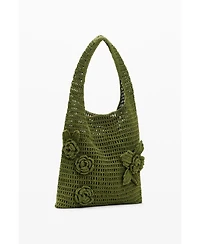 Desigual Women's Crochet Bag with Flowers
