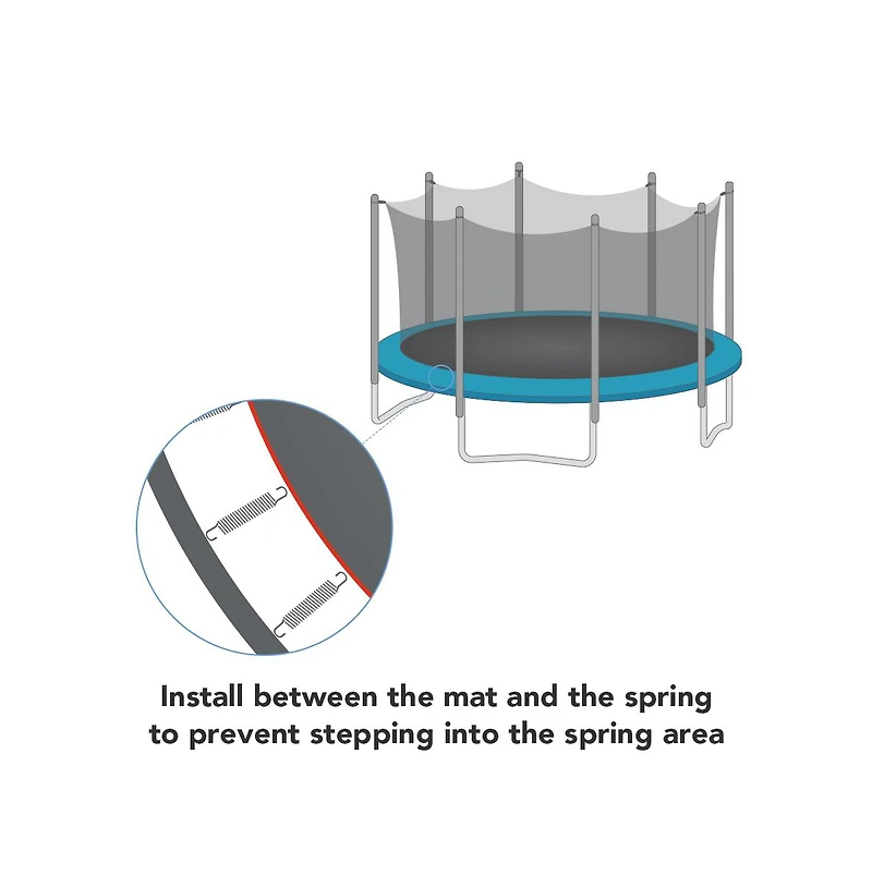 Yescom Trampoline Pole Foam Sleeves and Trampoline Net Kit, 24 Pcs 1.26" Inner Outdoor Pvc Trampoline Pole Covers and 15 Ft Universal Trampoline Net