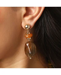 Jessica Simpson Large Bead Drop Earrings for Women, Beaded Dangle Earrings Gold-Tone