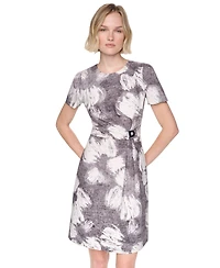 Dkny Women's Short Sleeve Crew Neck Sheath Dress