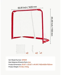 Sevorley Steel Street Hockey Goal, Portable Regulation-Size Net for Backyard
