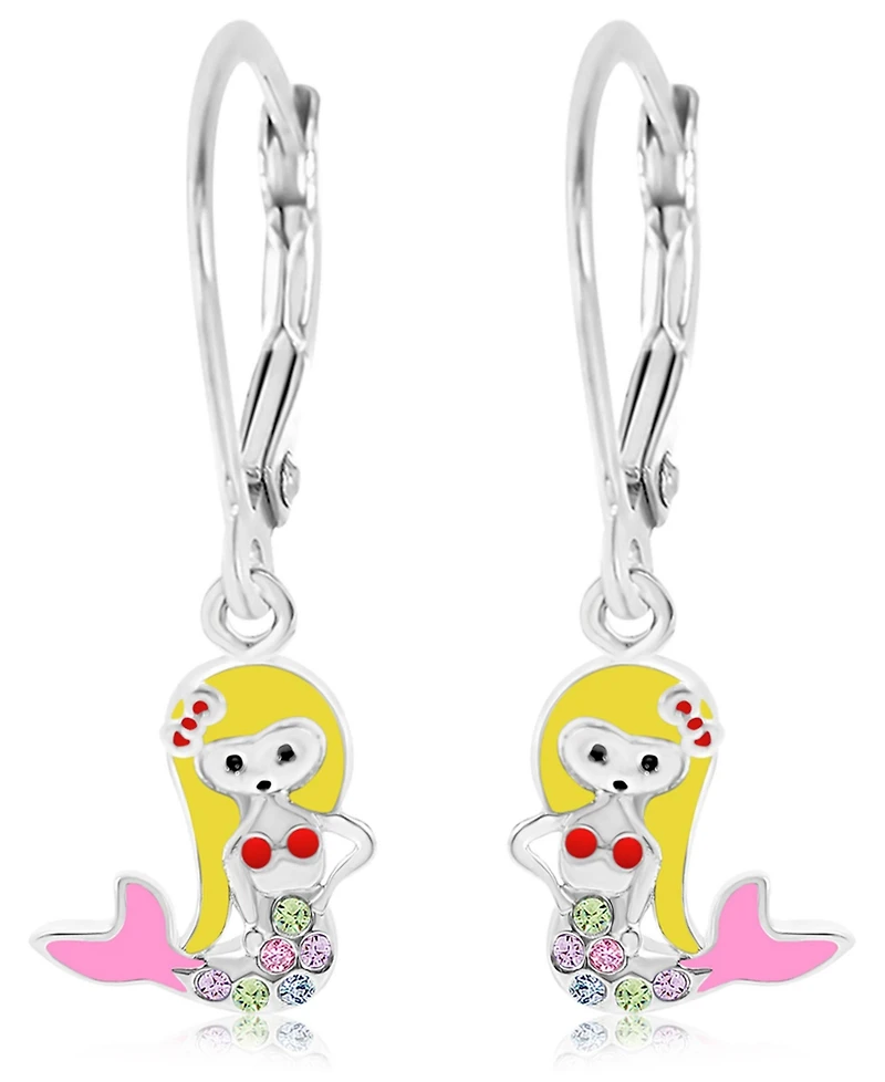 Chanteur Kids Mermaid Hypoallergenic Earrings for Girls with Sterling Silver Leverbacks