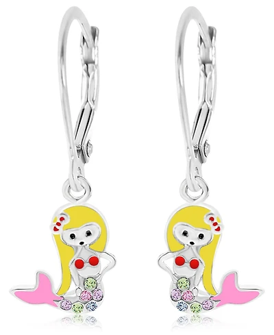 Chanteur Kids Mermaid Hypoallergenic Earrings for Girls with Sterling Silver Leverbacks