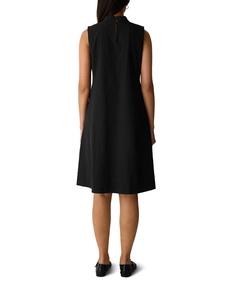 Eileen Fisher Petite Mock-Neck Sleeveless A-Line Dress