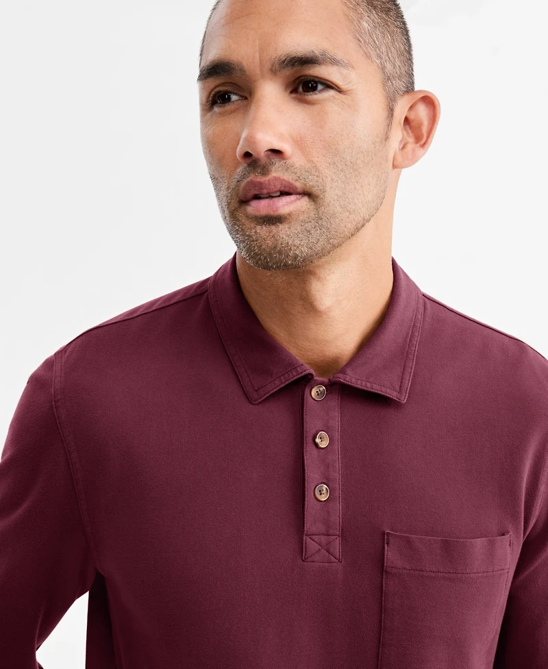 Sun + Stone Men's Long-Sleeve Pocket Polo, Macy's Exclusive