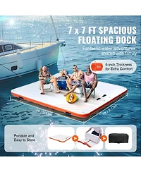 Sevorley Inflatable Floating Dock, 7 x 7 ft Non-Slip Water Platform with Ladder and Carry Bag