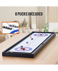 Sevorley 45-Inch Tabletop Shuffleboard and Curling 2-in-1 Game Set
