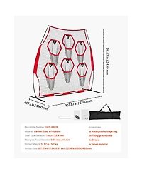 Sevorley 8 x 8 ft Football Throwing Net with 6 Target Pockets, Qb Passing Accuracy Trainer