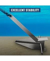 Sevorley Fluke Style Boat Anchor Kit, 13 lb Galvanized Steel Anchor with Chain, Rope and Shackles for 20-32 feet Boats