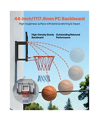 Sevorley 44-Inch Wall Mount Basketball Hoop with Shatterproof Pc Backboard and Steel Rim