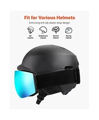 Sevorley Frameless Ski Goggles with Spherical Anti-Fog Lens, Otg Fit