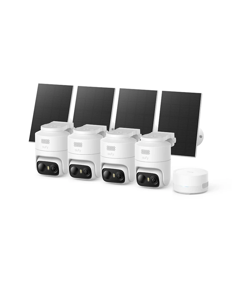 eufyCam C37 4-Cam Kit, Security Cameras, 360PTZ, Ai Tracking, 2K Solar Cameras, HomeBase Mini, Facial Recognition