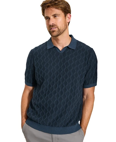 Tommy Bahama Men's Textured Johnny Collar Polo Shirt