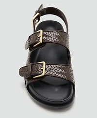 Mango Women's Buckles Braided Sandals