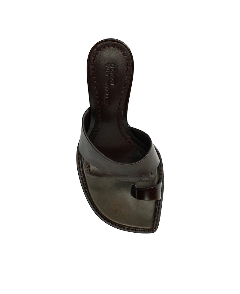 Mango Women's Leather Block-Heel Sandals