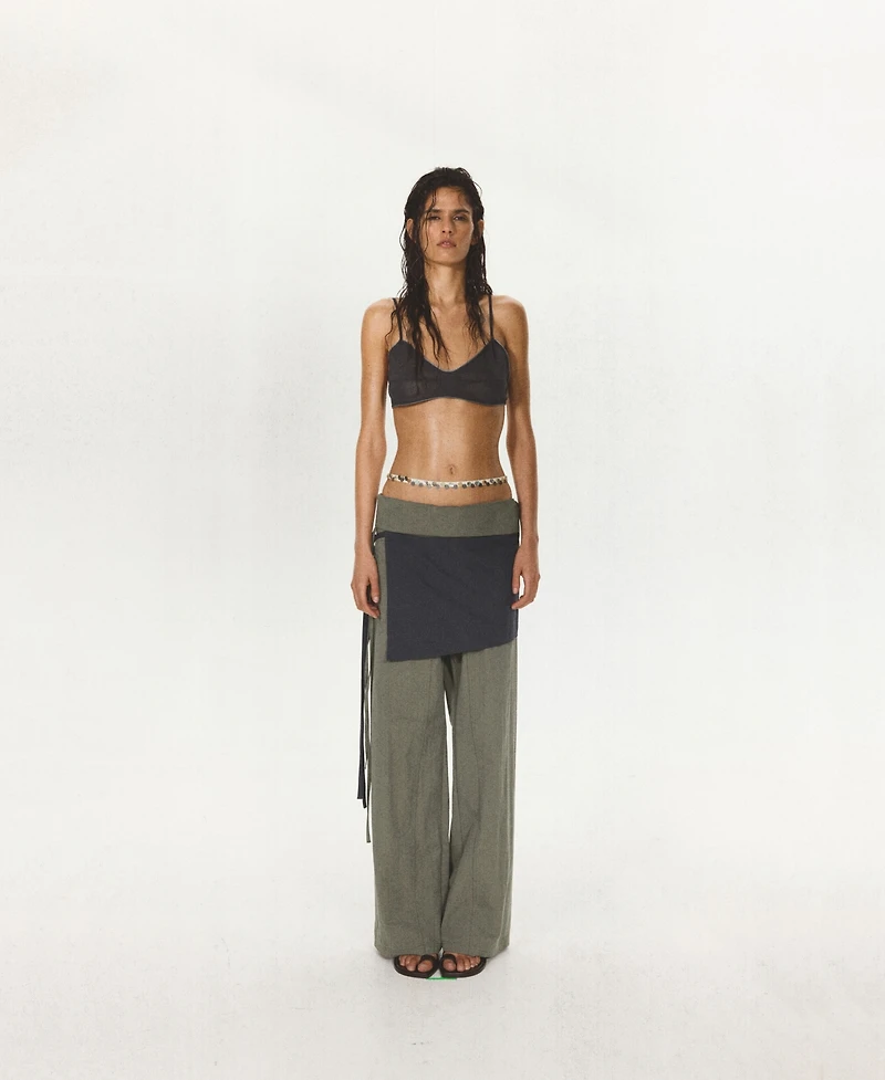 Mango Women's Semi-Sheer Knit Crop Top