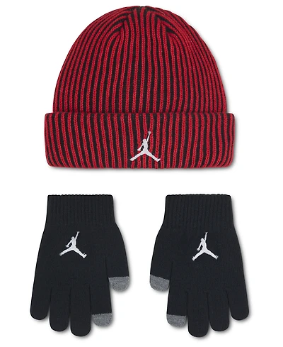 Jordan Boys' and Girls' 2-Tone Beanie Gloves Set