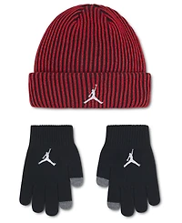 Jordan Boys' and Girls' 2-Tone Beanie Gloves Set