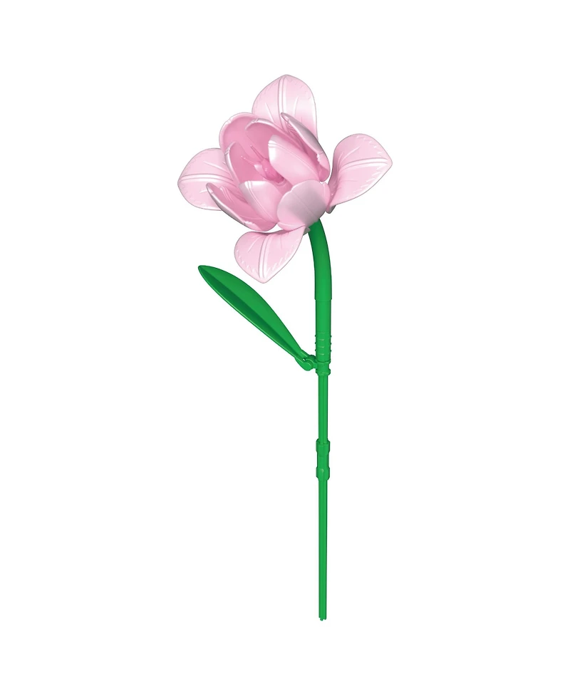 Contixo BK08 Tulip & Iris Flower Bouquet Building Set, 428-Piece Pink & Blue Floral Brick Kit with Adjustable Stems, Creative Home Decor Gift, Ages 8+