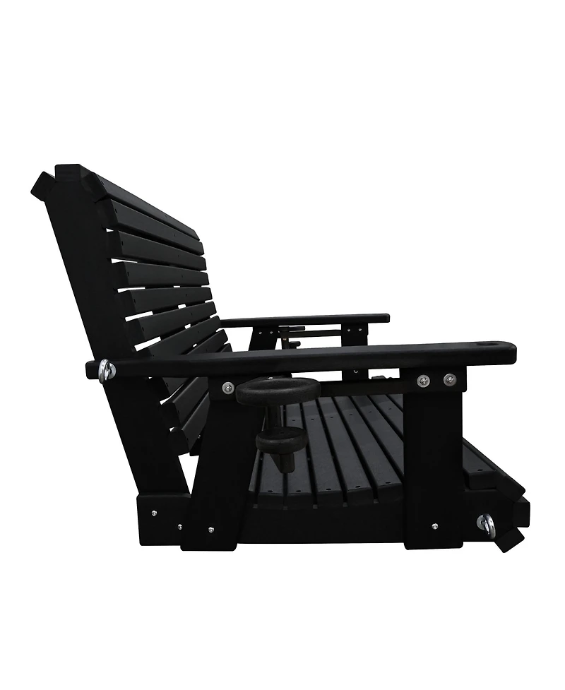 Innovaze 2 Seater 4 Ft Hdpe Porch Swing with 18/8 Stainless Steel Bolts, Ergonomic Design, Ultra Weather-Resistant, for Outdoor Patio Garden Yard (Nav