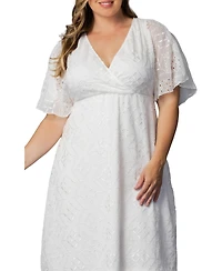 Kiyonna Plus Heavenly A-Line Midi Cocktail Dress