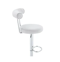 Maison Boucle Set of 2 Soft Velvet Upholstered Swivel Adjustable Bar Stools, 360-Degree Counter-Height Chairs, Chrome Silver Base