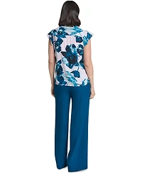 Calvin Klein Women's Ruffle Front Collared Blouse