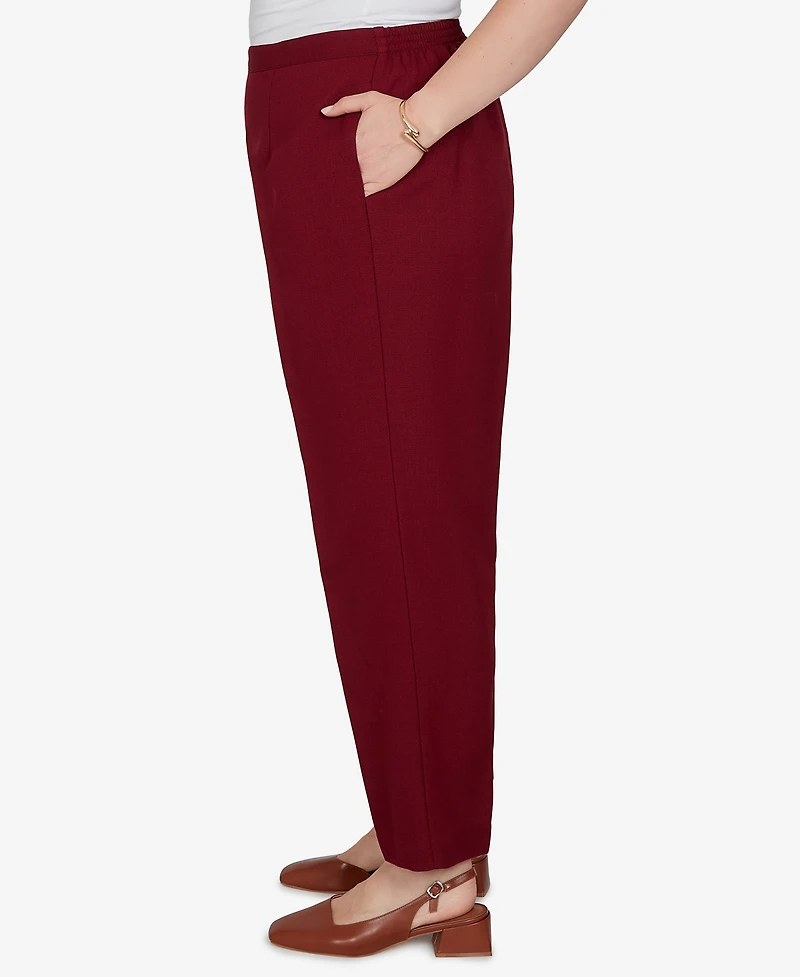 Alfred Dunner Plus Union Square Textured Cranberry Pants