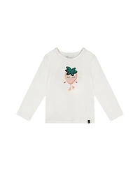 Deux par Little Girls Long Sleeve Organic Cotton Strawberry T-Shirt