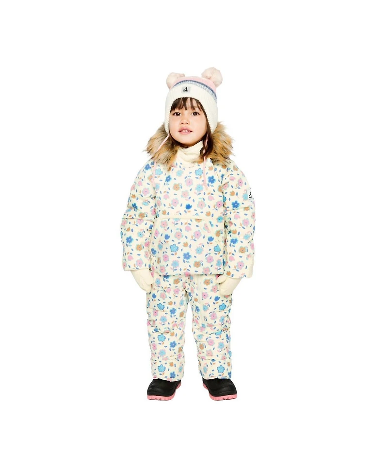 Deux par Baby Girl 3M-24M Snug One Piece Snowsuit Adapted for Car Seats with Floral Print