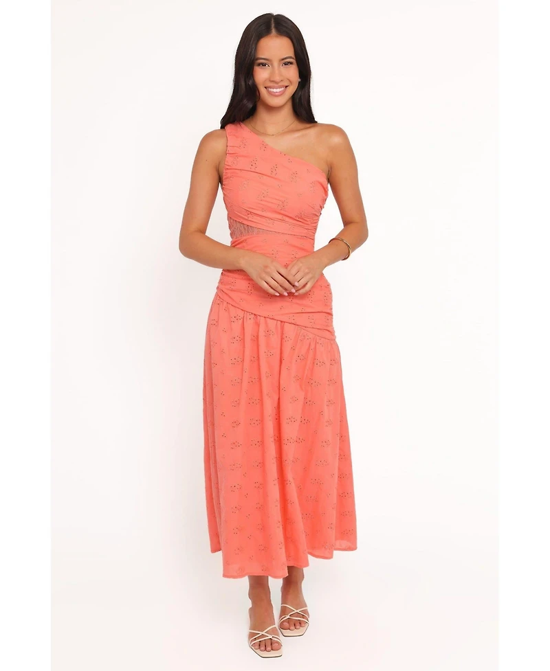 Petal and Pup Women's One-Shoulder Eyelet Corinne Maxi Dress