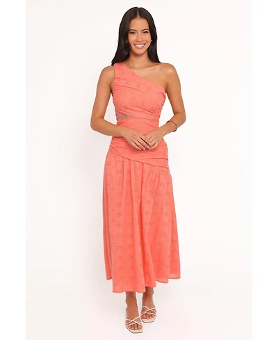 Petal and Pup Women's One-Shoulder Eyelet Corinne Maxi Dress