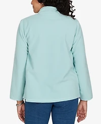 Alfred Dunner Petite Classic Quilted Zip Front Knit Jacket