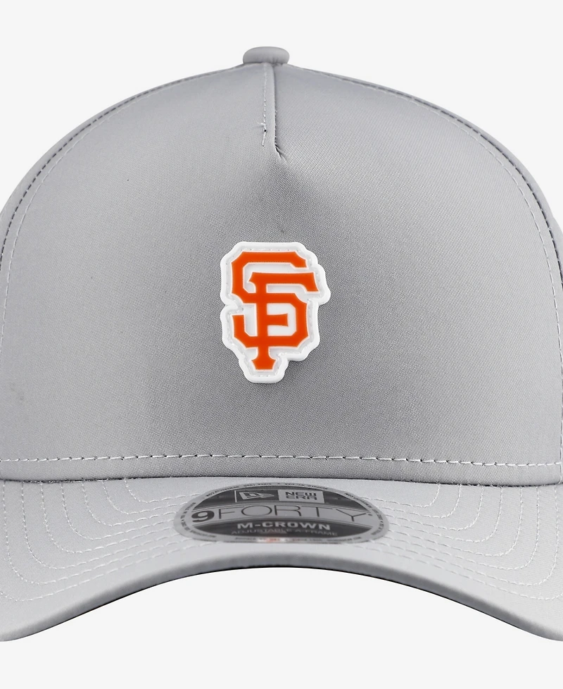 New Era Men's Gray San Francisco Giants Micro Logo 9FORTY M-Crown A-Frame Adjustable Hat