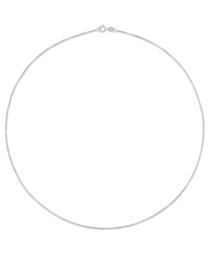 Macy's Diamond-Cut Box Chain Necklace in 10k White Gold