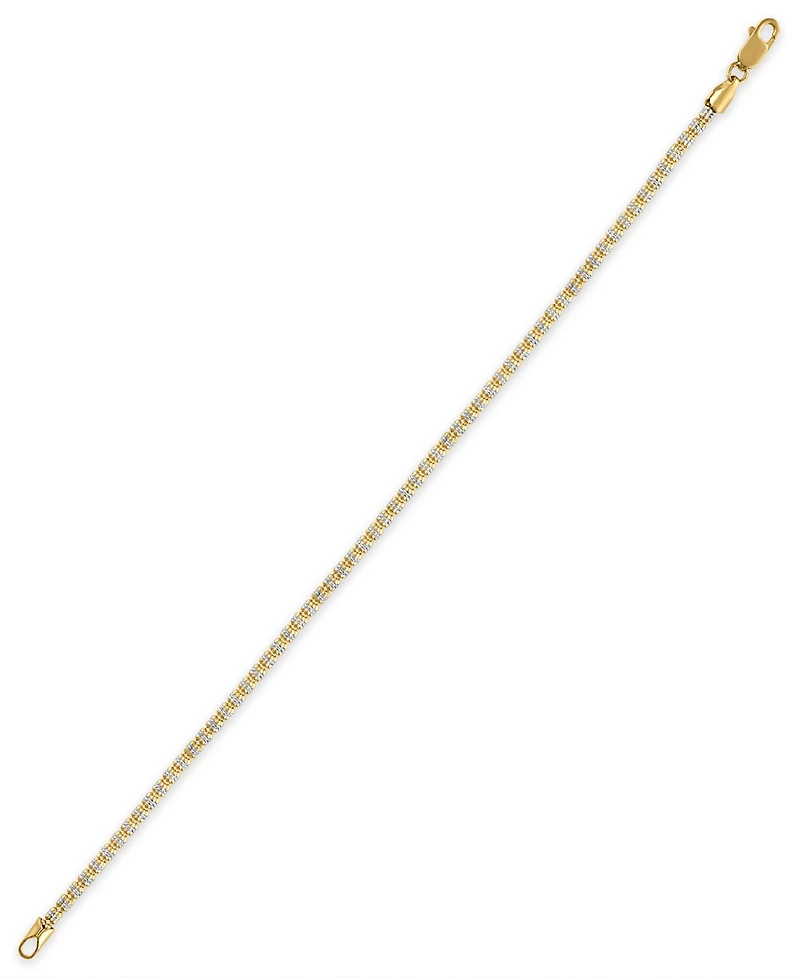 Macy's Two-Tone Ice Chain Bracelet in 10k Yellow Gold