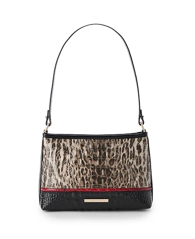 Brahmin Lorelei Calgary Leather Ocelot Small Shoulder Handbag