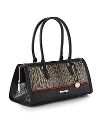 Brahmin Sophia Ocelot Calgary Large Leather Satchel Handbag