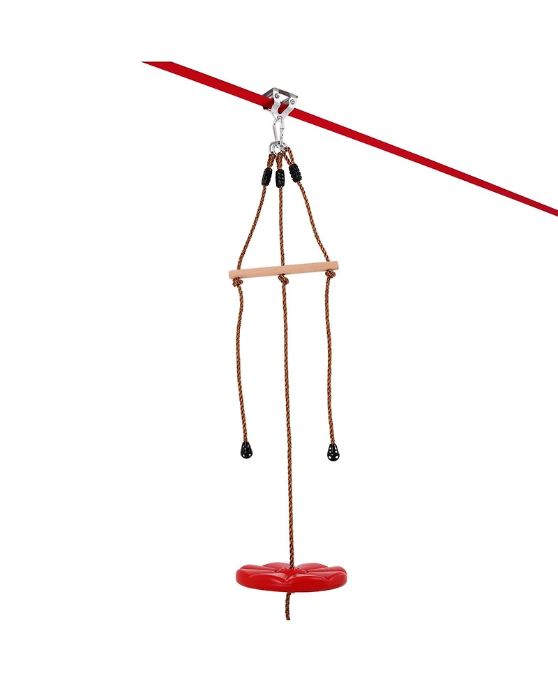 Sevorley 65 ft Backyard Zipline Kit for Kids and Adults, 500 lb Capacity, with Swing Seat and Handlebar