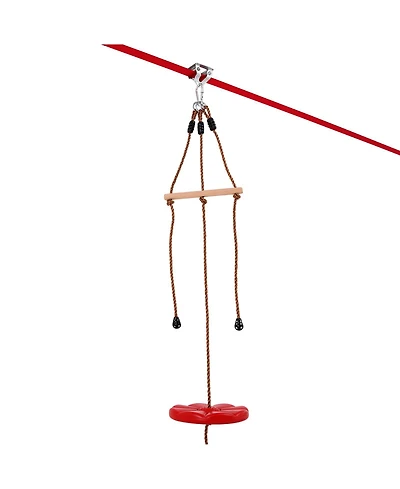 Sevorley 65 ft Backyard Zipline Kit for Kids and Adults, 500 lb Capacity, with Swing Seat and Handlebar