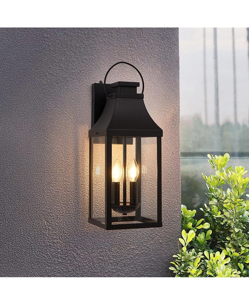 Asagikoiai 20" Dusk to Dawn Outdoor Wall Light, 2-Light Exterior Porch Sconce