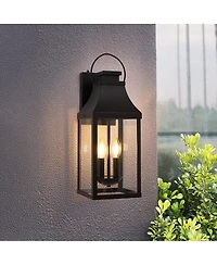 Asagikoiai 20" Dusk to Dawn Outdoor Wall Light, 2-Light Exterior Porch Sconce